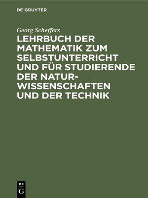 cover image of Lehrbuch der Mathematik zum Selbstunterricht und für Studierende der Naturwissenschaften und der Technik